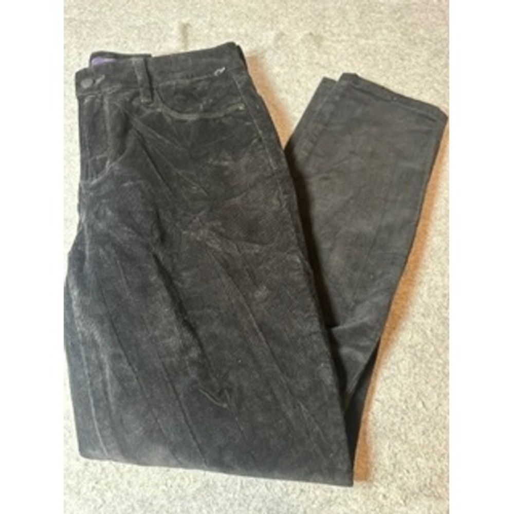 NYDJ Women Black Corduroy Straight Leg Pants Size 6 Mid Rise 5-Pocket 0885